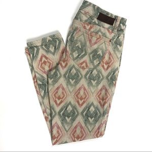 DKNY green cream jeans skinny jeggings diamonds 6